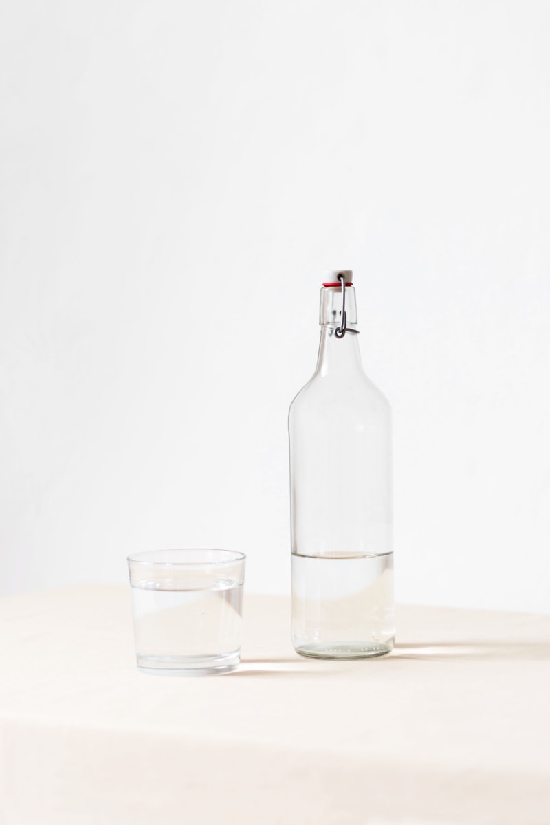 Glass of water on a table