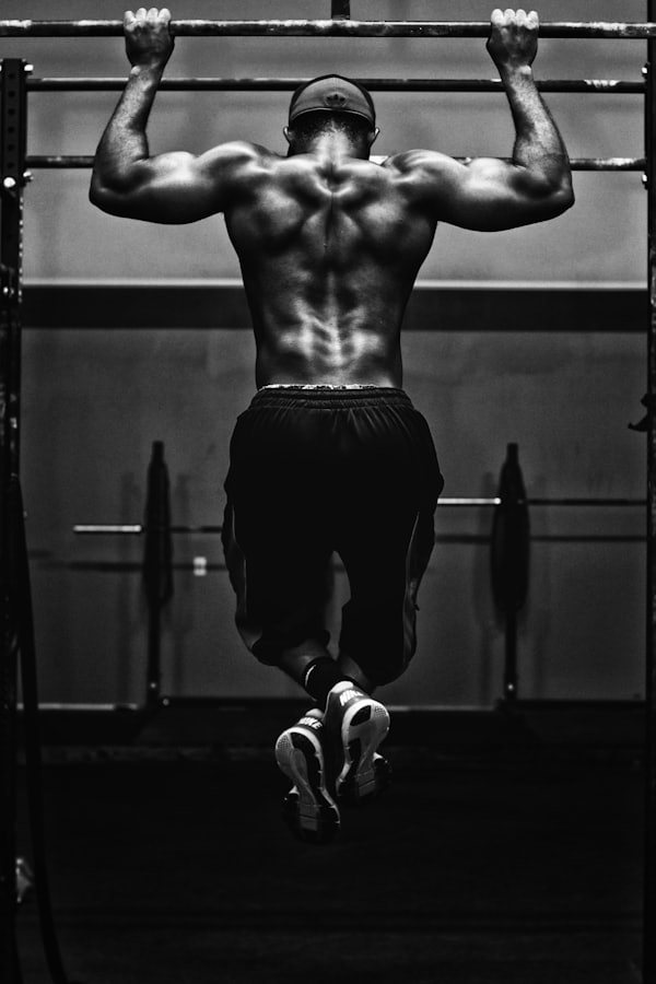 Set of dumbbells on a rack